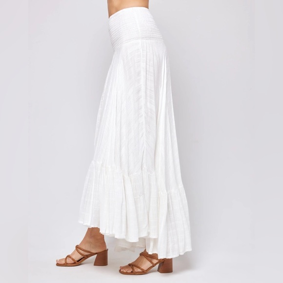 L*SPACE Smocked White Skirt - Picture 6 of 8